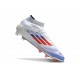 Botas de fútbol Adidas F50 Elite Mid FG Blanco Rojo Solar Azul Lúcido