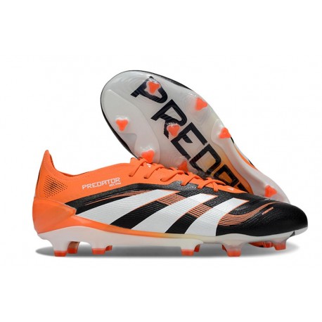 Botines de Futbol adidas Predator Elite FG Negro Blanco Naranja