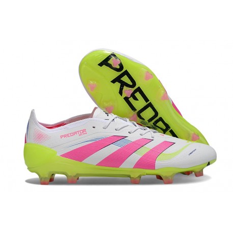 Botines de Futbol adidas Predator Elite FG Blanco Rosa Amarillo