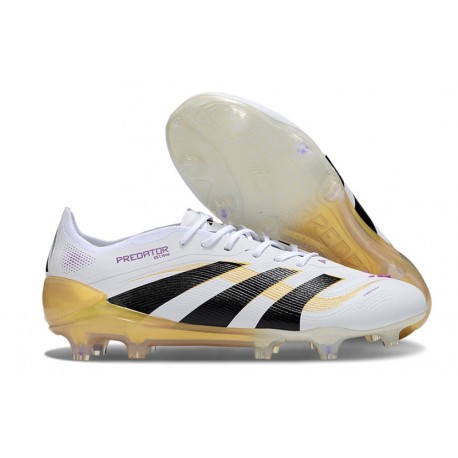 Botines de Futbol adidas Predator Elite FG Blanco Negro Dorada