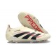 adidas Predator 25 Elite Laceless FG Blanco Off Negro Rubí Puro
