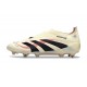 adidas Predator 25 Elite Laceless FG Blanco Off Negro Rubí Puro