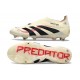 adidas Predator 25 Elite Laceless FG Blanco Off Negro Rubí Puro