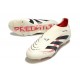 adidas Predator 25 Elite Laceless FG Blanco Off Negro Rubí Puro
