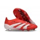 adidas Predator 25 Elite Laceless FG Rojo Lúcido Blanco Negro