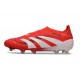 adidas Predator 25 Elite Laceless FG Rojo Lúcido Blanco Negro