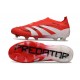 adidas Predator 25 Elite Laceless FG Rojo Lúcido Blanco Negro