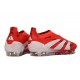 adidas Predator 25 Elite Laceless FG Rojo Lúcido Blanco Negro