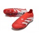 adidas Predator 25 Elite Laceless FG Rojo Lúcido Blanco Negro