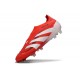 adidas Predator 25 Elite Laceless FG Rojo Lúcido Blanco Negro