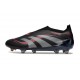 adidas Predator 25 Elite Laceless FG Negro Gris Four Rojo Lúcido