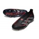 adidas Predator 25 Elite Laceless FG Negro Gris Four Rojo Lúcido