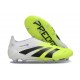 adidas Predator 25 Elite Laceless FG Blanco Negro Limón Lúcido