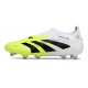 adidas Predator 25 Elite Laceless FG Blanco Negro Limón Lúcido