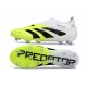 adidas Predator 25 Elite Laceless FG Blanco Negro Limón Lúcido