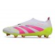 adidas Predator 25 Elite Laceless FG Blanco Rosa Lúcido Limón Lúcido