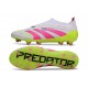 adidas Predator 25 Elite Laceless FG Blanco Rosa Lúcido Limón Lúcido
