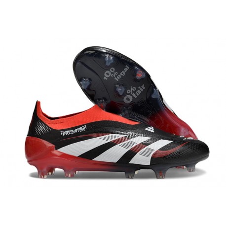adidas Predator 25 Elite Laceless FG X MOMENTS Negro Blanco Rojo
