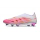 adidas Predator 25 Elite Laceless FG Rosa Blanco