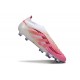 adidas Predator 25 Elite Laceless FG Rosa Blanco