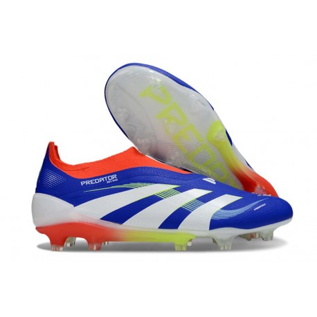 adidas Predator 25 Elite Laceless FG Azul Lúcido Ftwr Blanco Rojo