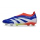 adidas Predator 25 Elite Laceless FG Azul Lúcido Ftwr Blanco Rojo