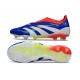 adidas Predator 25 Elite Laceless FG Azul Lúcido Ftwr Blanco Rojo