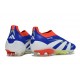 adidas Predator 25 Elite Laceless FG Azul Lúcido Ftwr Blanco Rojo