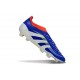 adidas Predator 25 Elite Laceless FG Azul Lúcido Ftwr Blanco Rojo