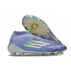 Botas de fútbol Adidas F50 Elite Mid FG Violeta Tone Limón Lúcido Morado Rush
