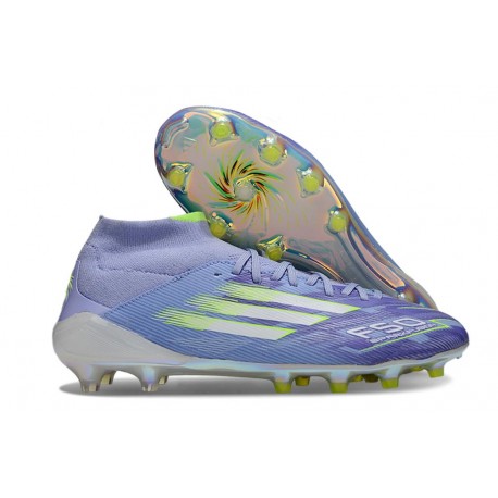Botas de fútbol Adidas F50 Elite Mid FG Violeta Tone Limón Lúcido Morado Rush