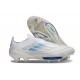 Bota Adidas F50 + Sin Cordones FG Blanco Perla Met Azul