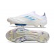 Bota Adidas F50 + Sin Cordones FG Blanco Perla Met Azul