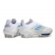 Bota Adidas F50 + Sin Cordones FG Blanco Perla Met Azul