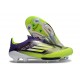 Bota Adidas F50 + Sin Cordones FG Morado Rush Ftwr Blanco Limón Lúcido