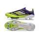 Bota Adidas F50 + Sin Cordones FG Morado Rush Ftwr Blanco Limón Lúcido