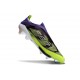 Bota Adidas F50 + Sin Cordones FG Morado Rush Ftwr Blanco Limón Lúcido