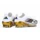 Bota Adidas F50 + Sin Cordones FG Blanco Negro Met Dorado