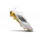 Bota Adidas F50 + Sin Cordones FG Blanco Negro Met Dorado