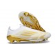 Bota Adidas F50 + Sin Cordones FG Blanco Met Dorado