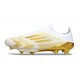 Bota Adidas F50 + Sin Cordones FG Blanco Met Dorado
