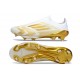 Bota Adidas F50 + Sin Cordones FG Blanco Met Dorado