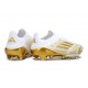 Bota Adidas F50 + Sin Cordones FG Blanco Met Dorado