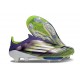 Bota Adidas F50 + Sin Cordones FG Morado Unity Blanco Amarillo Solar 