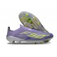 Bota Adidas F50 + Sin Cordones FG Violeta Tone Limón Lúcido Morado Rush