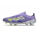 Bota Adidas F50 + Sin Cordones FG Violeta Tone Limón Lúcido Morado Rush