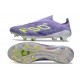 Bota Adidas F50 + Sin Cordones FG Violeta Tone Limón Lúcido Morado Rush