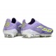 Bota Adidas F50 + Sin Cordones FG Violeta Tone Limón Lúcido Morado Rush