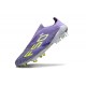 Bota Adidas F50 + Sin Cordones FG Violeta Tone Limón Lúcido Morado Rush