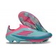 Bota Adidas F50 + Sin Cordones FG Flash Agua Rosa Lúcido Lucid Cyan